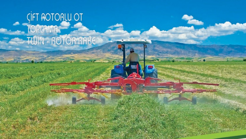 Çift Rotorlu Ot Toplama Makinası